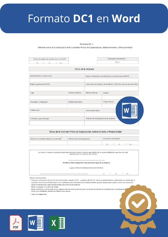 Descargar DC1 en Word .docx editable