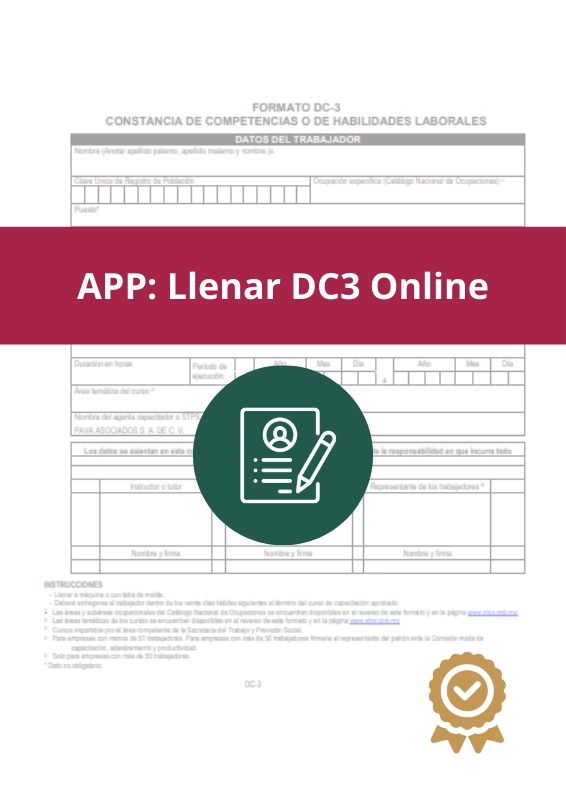 Aplicación para llenar DC3 en línea