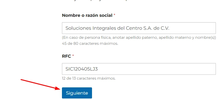 Paso 2 del Llenador DC3 Online STPS