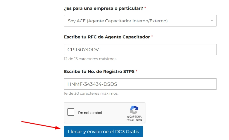 Paso 5 del Llenador DC3 Online STPS parte 2
