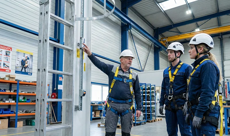 Grupo de trabajadores recibe capacitación en Seguridad de trabajos en Alturas.