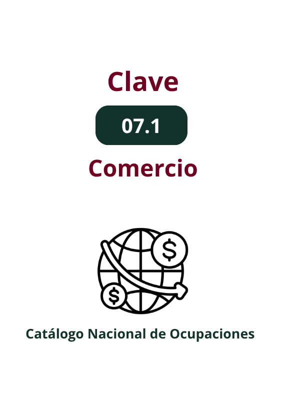 07.1 Comercio ocupación específica catálogo nacional de ocupaciones ejemplos y puestos laborales en México